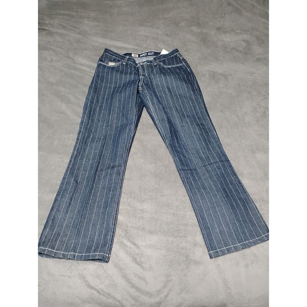 Womens Jr Cruel Girl Boot Cut Wabash stripe Size 9 Blue Jeans Y2K Cowgirl